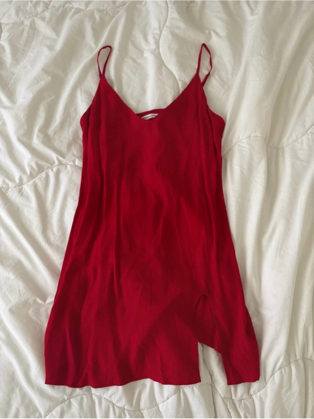Reformation Red Slip mini Dress - Sleek Spaghetti Strap Style